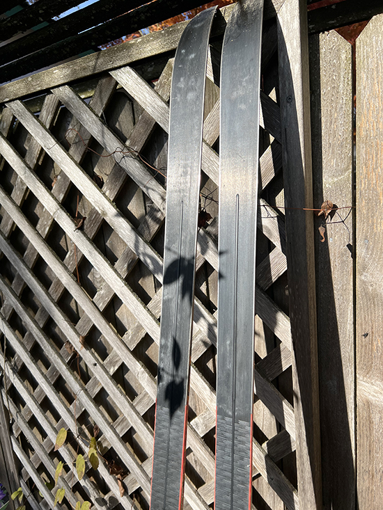 Crosscountry skis with NNNBC Auto bindings from South Salem Cycleworks